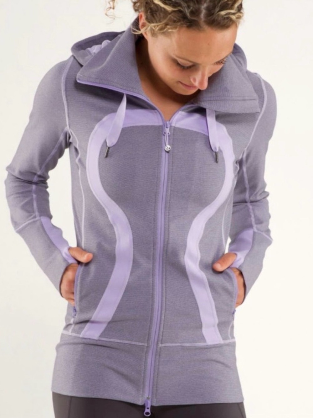 lululemon athletica Lavender Full-Zip Hooded Jacket with Lilac Accents